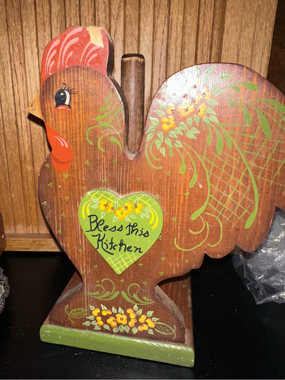 Vintage Chicken Paper Towel Holder